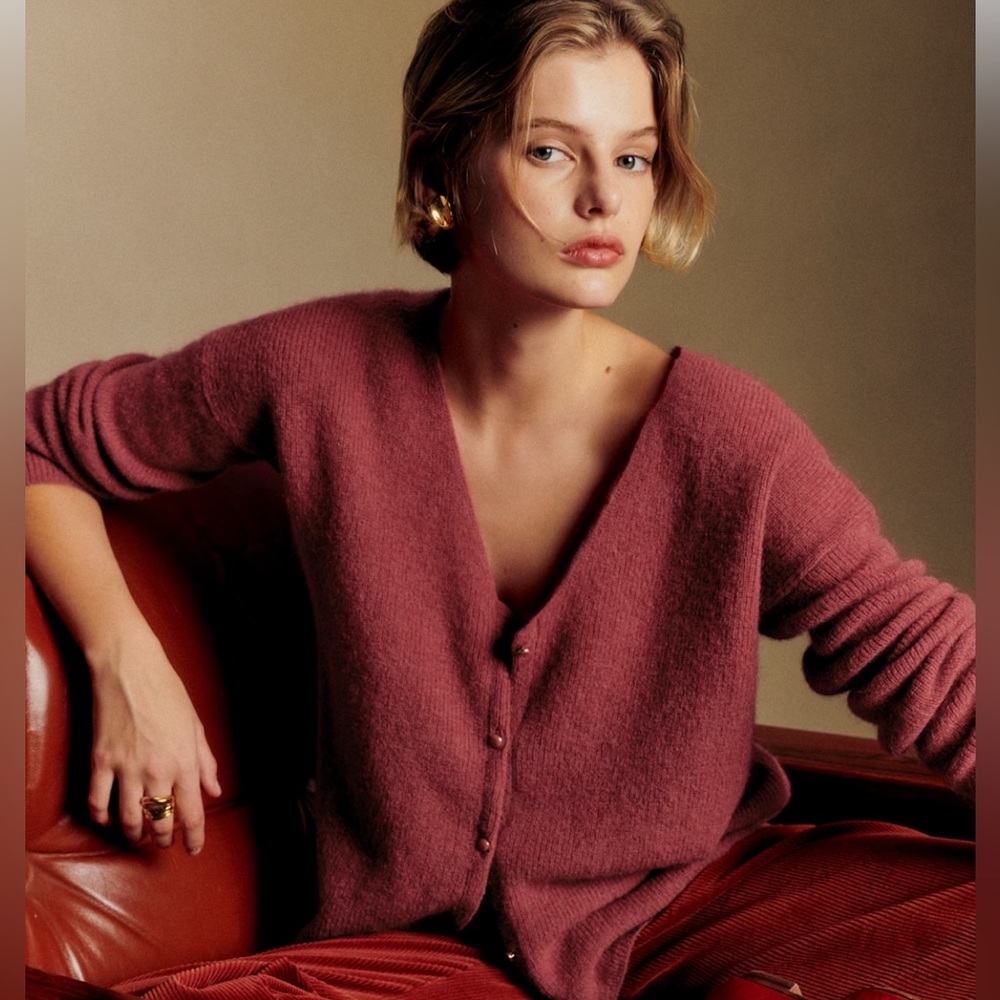 Sezane Barry Cardigan in Rosewood